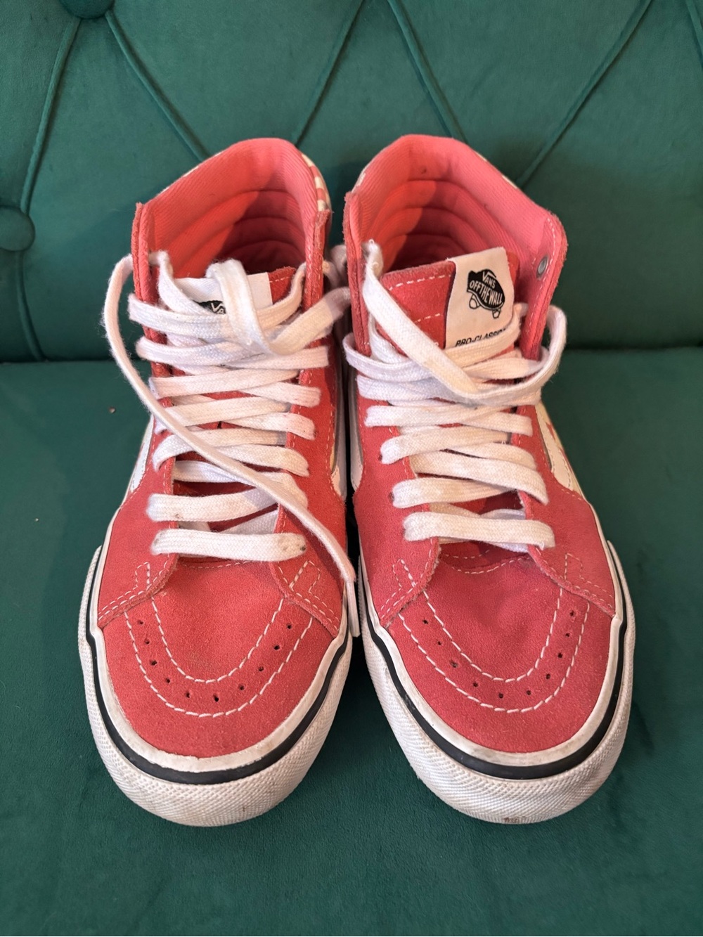 Vans Women’s High-Top Sneakers in Coral
